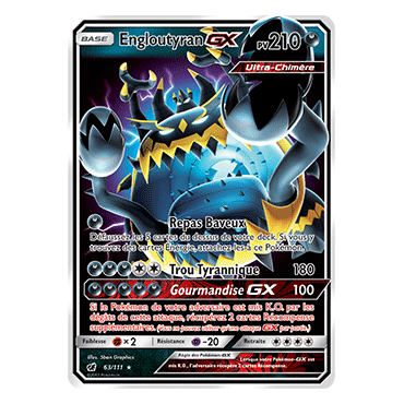 Découvrez Engloutyran, carte Holographique rare GX de la série Invasion Carmin
