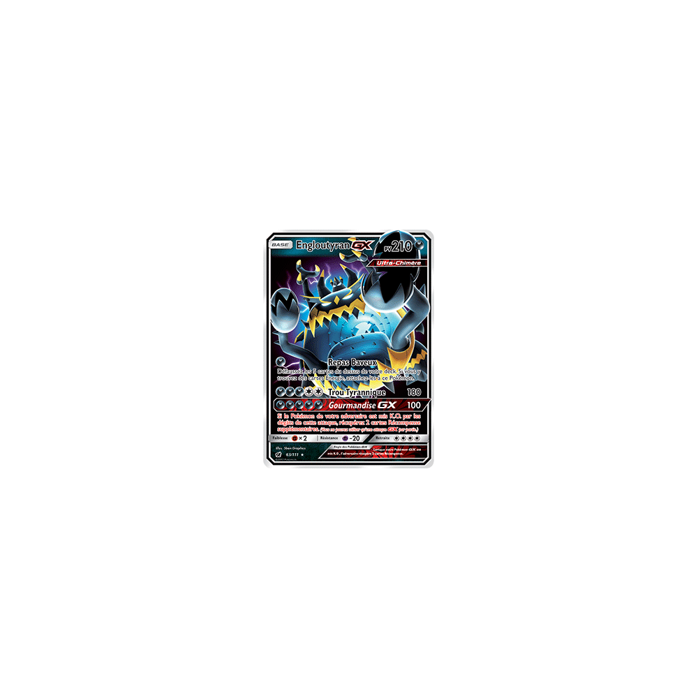 Découvrez Engloutyran, carte Holographique rare GX de la série Invasion Carmin