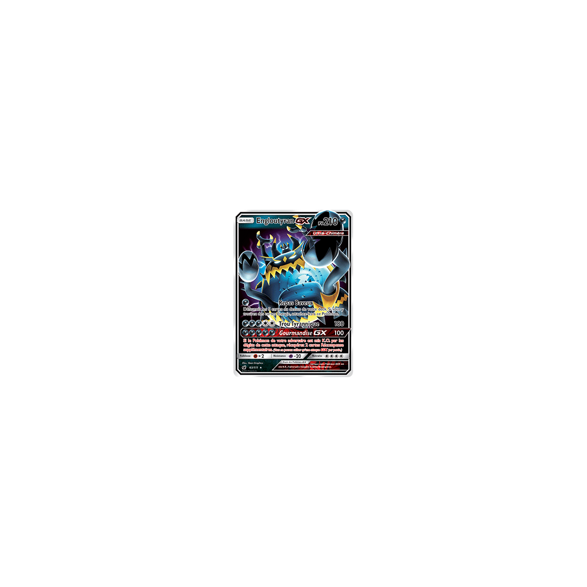 Découvrez Engloutyran, carte Holographique rare GX de la série Invasion Carmin