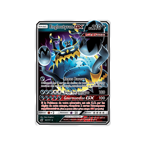 Découvrez Engloutyran, carte Holographique rare GX de la série Invasion Carmin