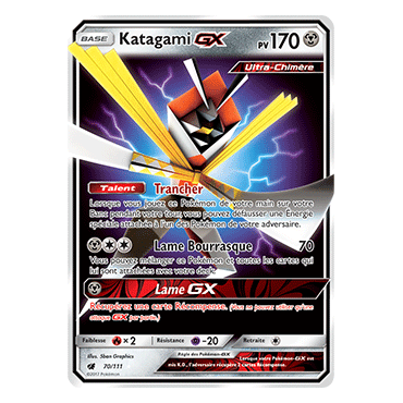 Découvrez Katagami, carte Holographique rare GX de la série Invasion Carmin