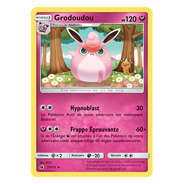 Carte Grodoudou - Rare de Pokémon Invasion Carmin 72/111
