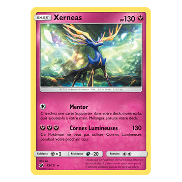 Carte Xerneas - Holographique rare de Pokémon Invasion Carmin 73/111