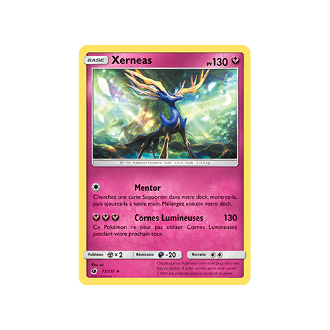 Carte Xerneas - Holographique rare de Pokémon Invasion Carmin 73/111