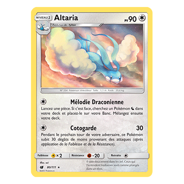 Altaria 80/111 : Joyau Rare de l'extension Pokémon Invasion Carmin