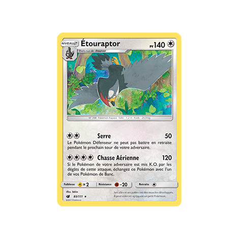 Étouraptor 83/111 : Joyau Rare de l'extension Pokémon Invasion Carmin