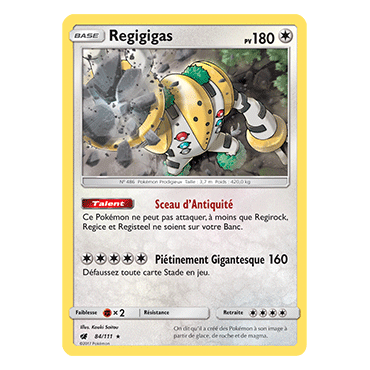 Découvrez Regigigas, carte Holographique rare de la série Invasion Carmin