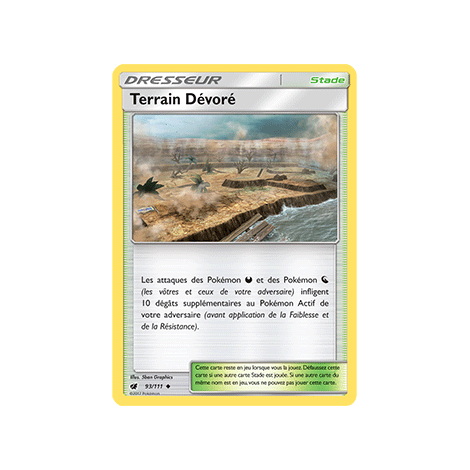 Carte Terrain Dévoré - Peu commune de Pokémon Invasion Carmin 93/111