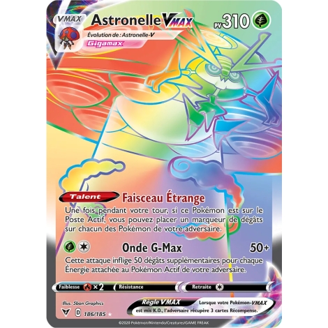 Carte Astronelle - Arc-en-ciel rare de Pokémon Épée et Bouclier Voltage Éclatant 186/185