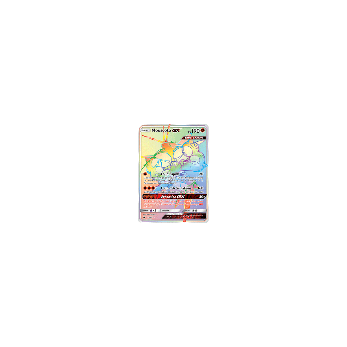 Carte Mouscoto - Arc-en-ciel rare de Pokémon Invasion Carmin 115/111