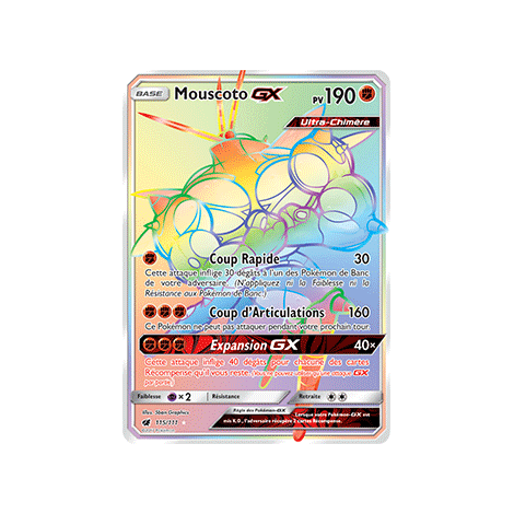 Carte Mouscoto - Arc-en-ciel rare de Pokémon Invasion Carmin 115/111