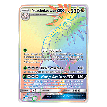 Carte Noadkoko d'Alola - Arc-en-ciel rare de Pokémon Invasion Carmin 118/111