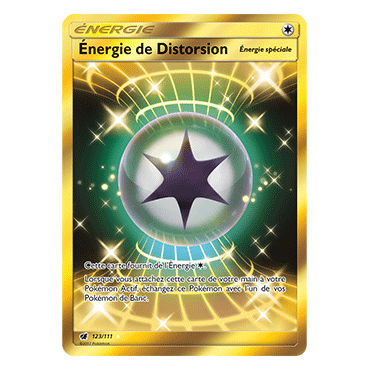 Découvrez Énergie de Distorsion, carte Holographique rare de la série Invasion Carmin