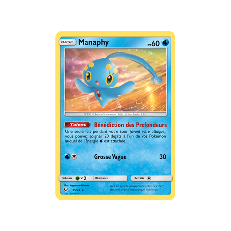 Manaphy 25/73 : Joyau Holographique rare Pokémon Légendes Brillantes