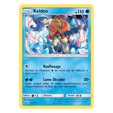 Carte Keldeo - Holographique rare de Pokémon Légendes Brillantes 26/73