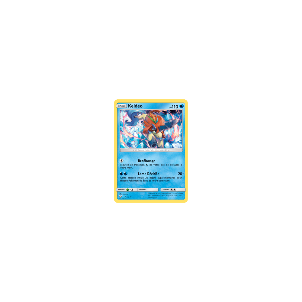 Carte Keldeo - Holographique rare de Pokémon Légendes Brillantes 26/73