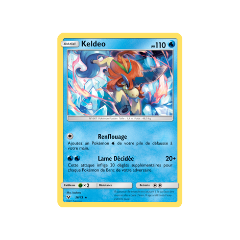 Carte Keldeo - Holographique rare de Pokémon Légendes Brillantes 26/73