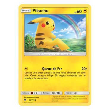 Pikachu 28/73 Joyau Commune de l'extension Pokémon Légendes Brillantes