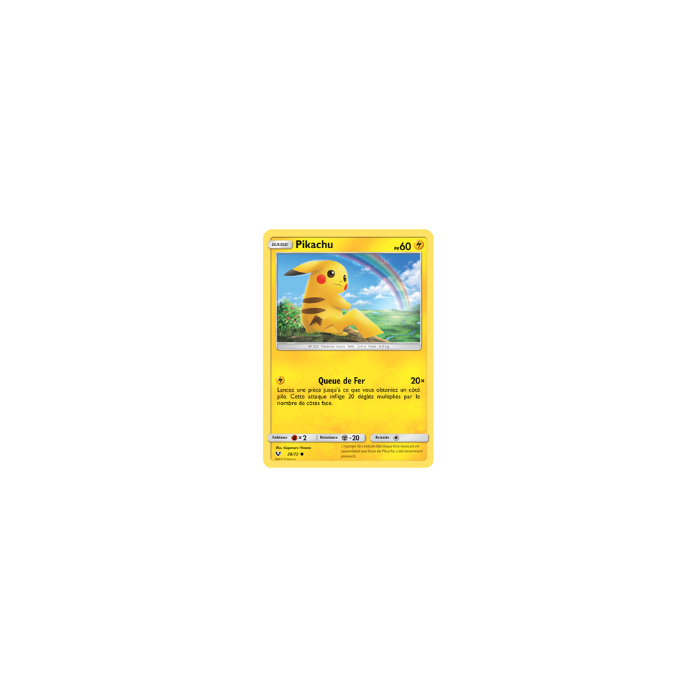 Pikachu 28/73 Joyau Commune de l'extension Pokémon Légendes Brillantes