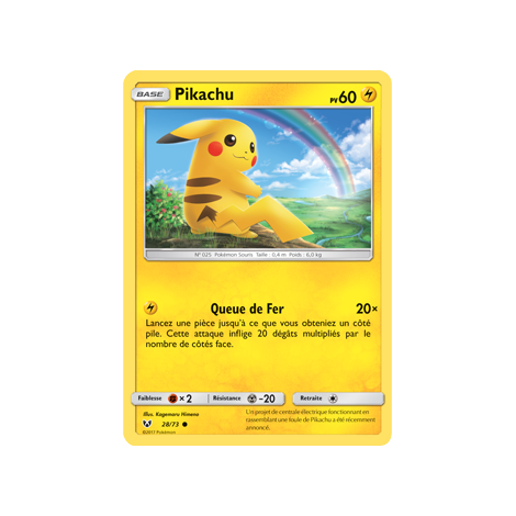 Pikachu 28/73 Joyau Commune de l'extension Pokémon Légendes Brillantes