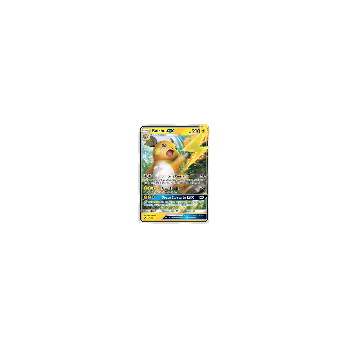 Raichu 29/73 : Joyau Holographique rare GX Pokémon Légendes Brillantes