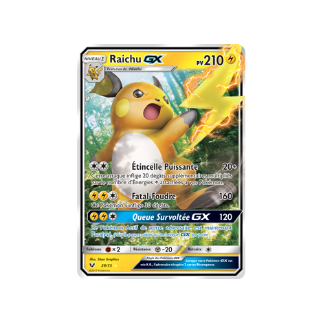 Raichu 29/73 : Joyau Holographique rare GX Pokémon Légendes Brillantes