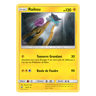 Raikou 32/73 : Joyau Holographique rare Pokémon Légendes Brillantes