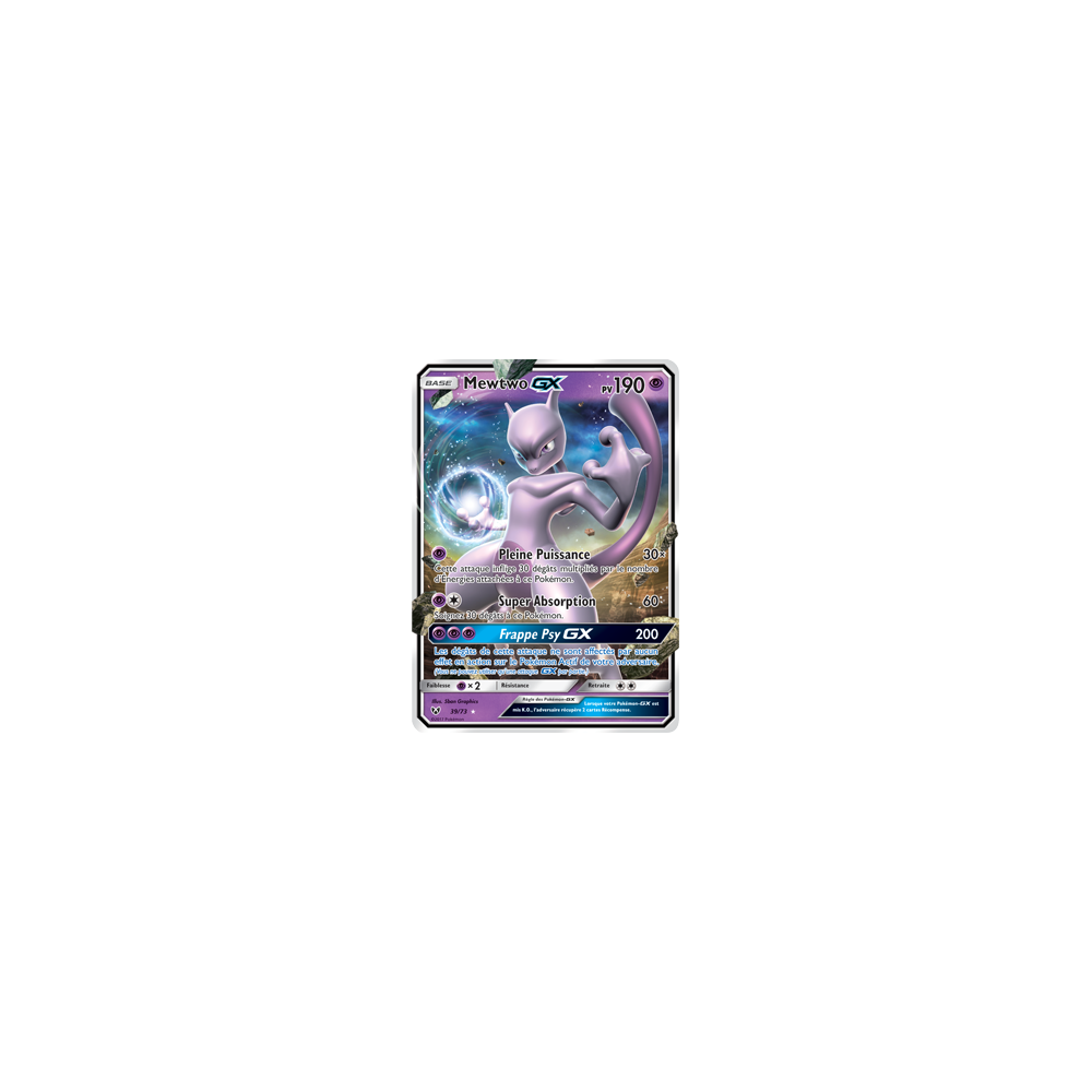 Découvrez Mewtwo, carte Holographique rare GX de la série Légendes Brillantes