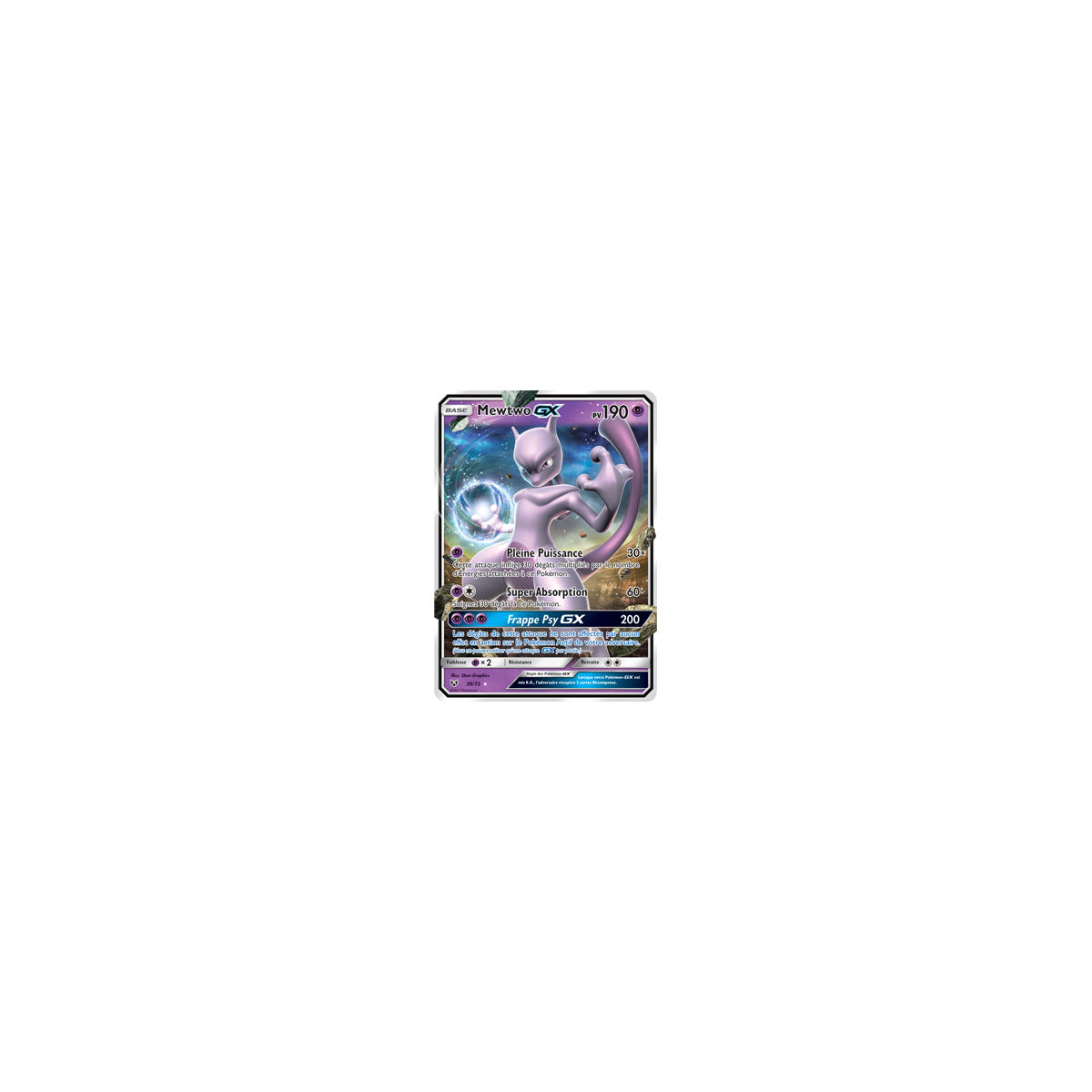 Découvrez Mewtwo, carte Holographique rare GX de la série Légendes Brillantes