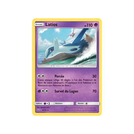 Carte Latios - Holographique rare de Pokémon Légendes Brillantes 41/73