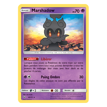 Marshadow 45/73 : Joyau Holographique rare Pokémon Légendes Brillantes