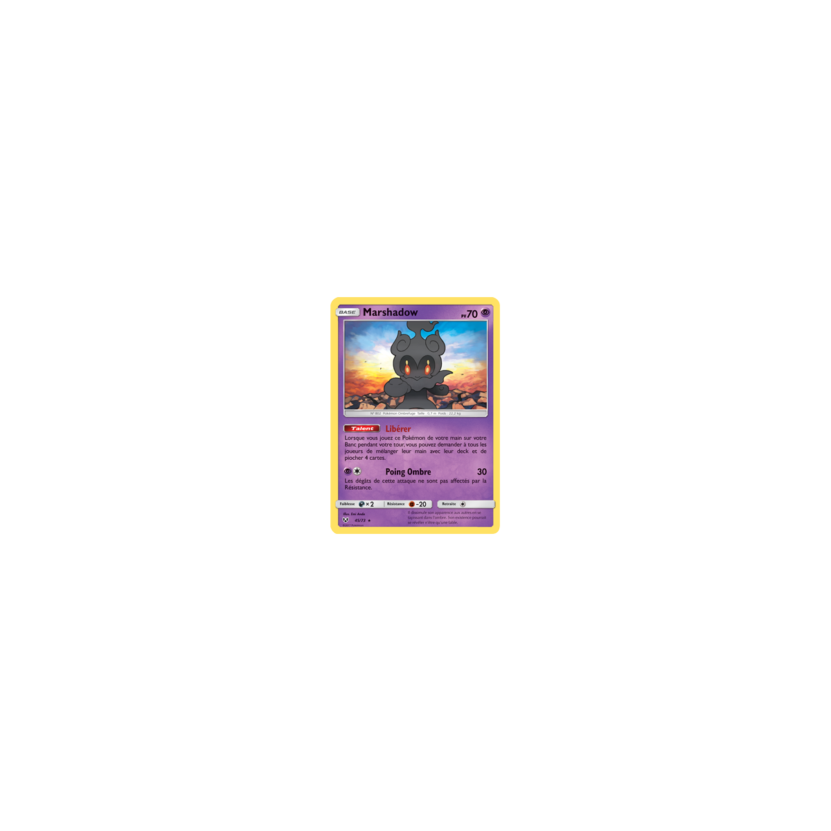 Marshadow 45/73 : Joyau Holographique rare Pokémon Légendes Brillantes