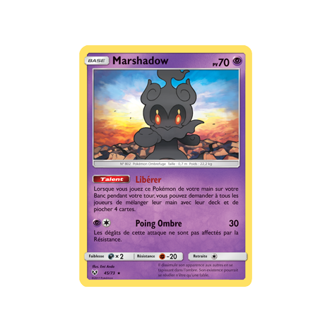 Marshadow 45/73 : Joyau Holographique rare Pokémon Légendes Brillantes