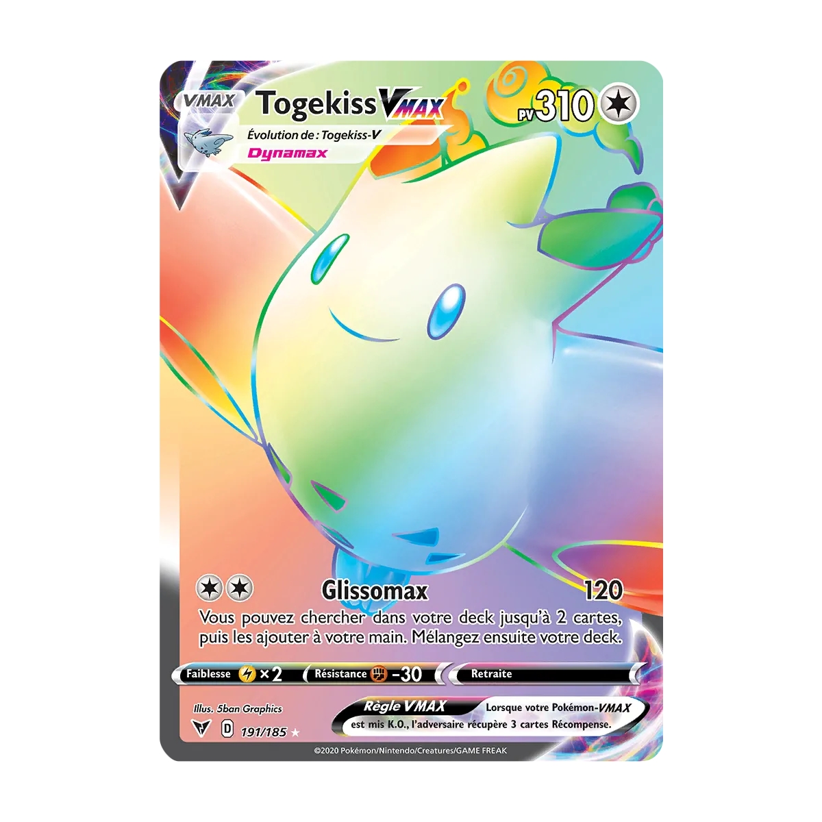 Découvrez Togekiss, carte Arc-en-ciel rare de la série Épée et Bouclier Voltage Éclatant