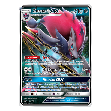 Découvrez Zoroark, carte Holographique rare GX de la série Légendes Brillantes