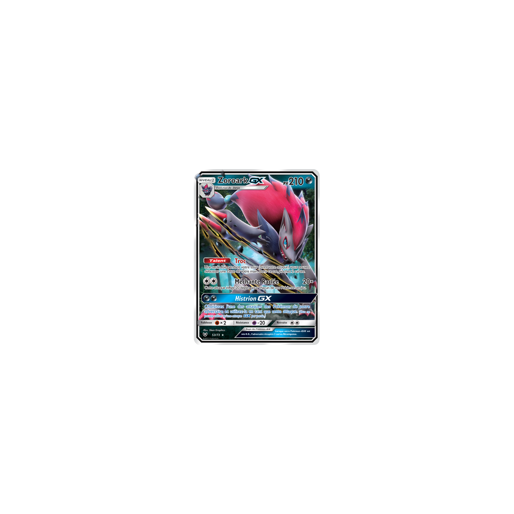 Découvrez Zoroark, carte Holographique rare GX de la série Légendes Brillantes