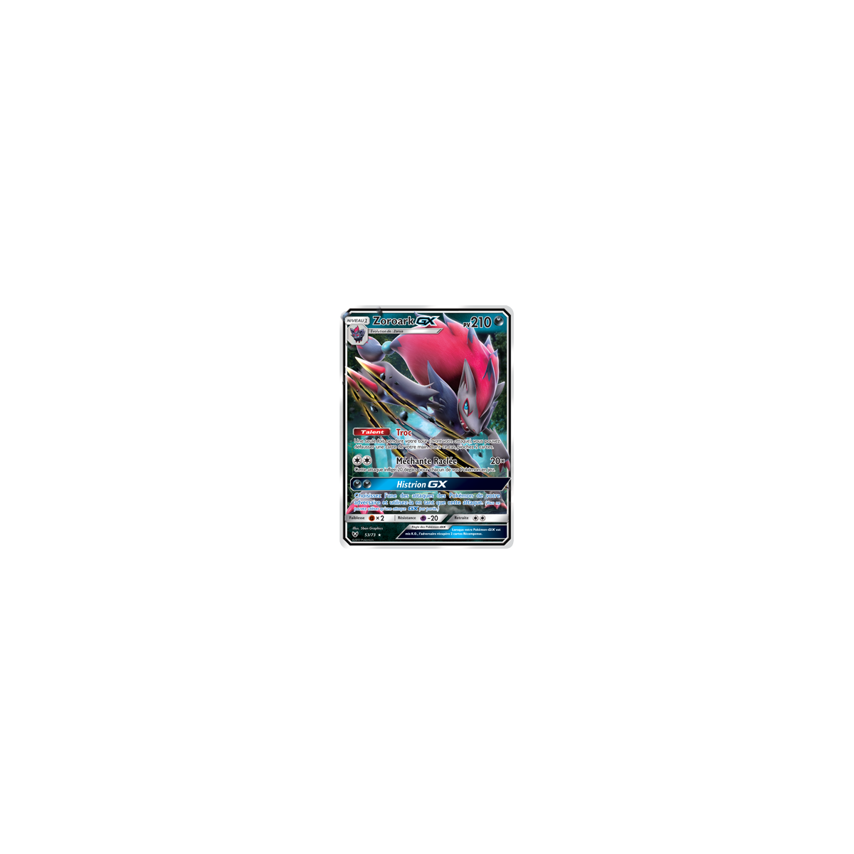 Découvrez Zoroark, carte Holographique rare GX de la série Légendes Brillantes