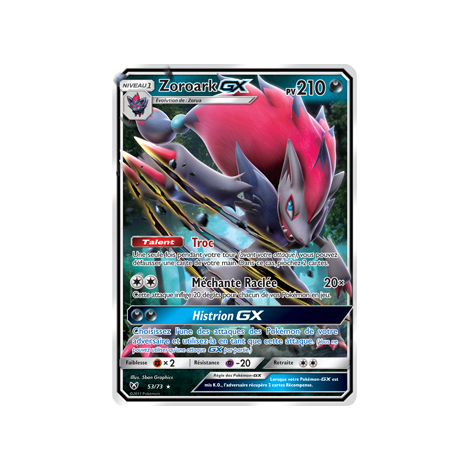 Découvrez Zoroark, carte Holographique rare GX de la série Légendes Brillantes