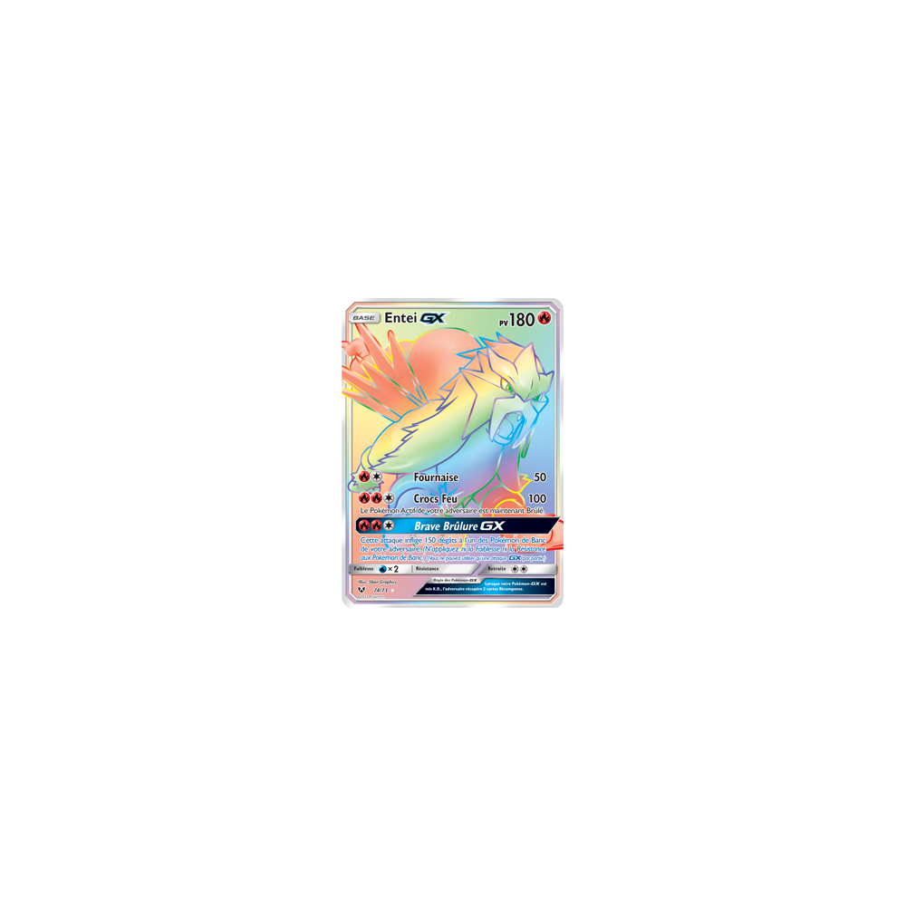 Découvrez Entei, carte Arc-en-ciel rare de la série Légendes Brillantes