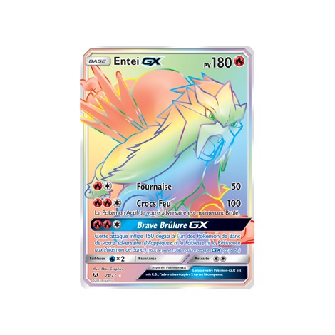 Découvrez Entei, carte Arc-en-ciel rare de la série Légendes Brillantes