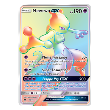 Mewtwo 76/73 : Joyau Arc-en-ciel rare de l'extension Pokémon Légendes Brillantes