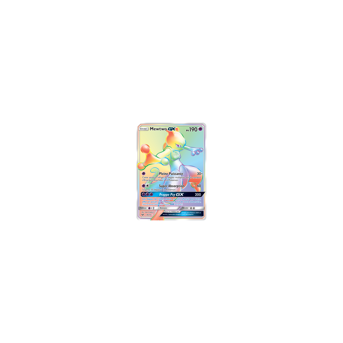 Mewtwo 76/73 : Joyau Arc-en-ciel rare de l'extension Pokémon Légendes Brillantes