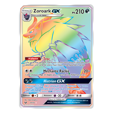 Carte Zoroark - Arc-en-ciel rare de Pokémon Légendes Brillantes 77/73
