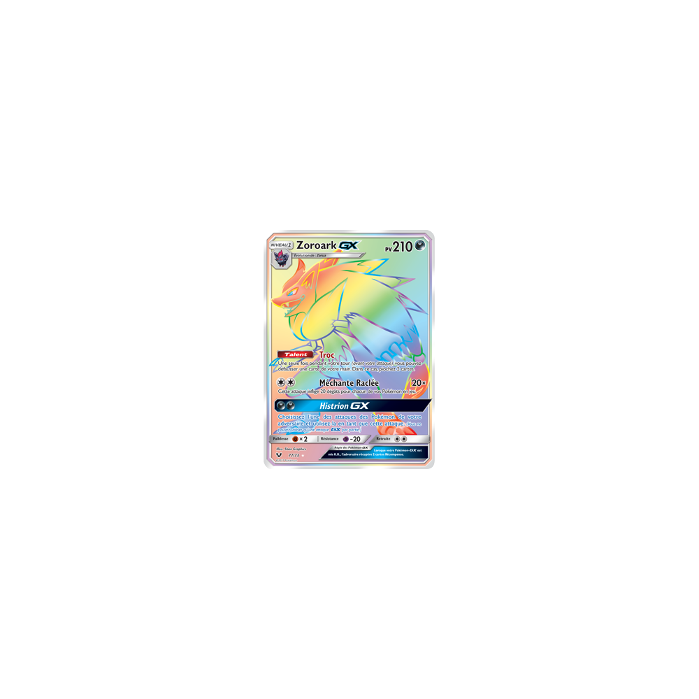 Carte Zoroark - Arc-en-ciel rare de Pokémon Légendes Brillantes 77/73