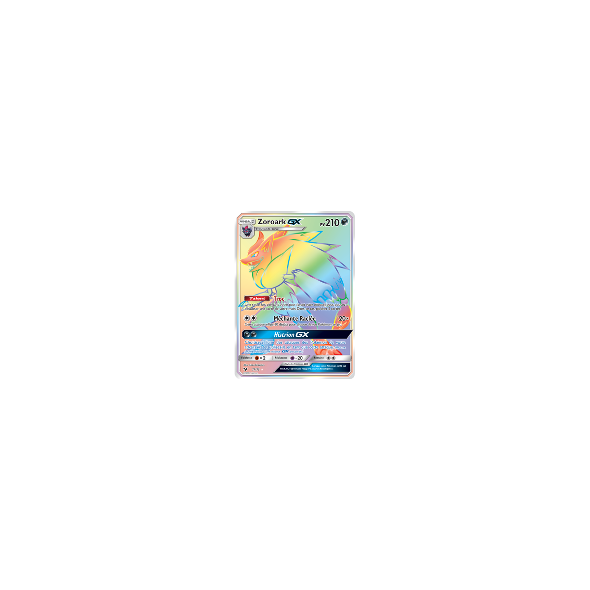 Carte Zoroark - Arc-en-ciel rare de Pokémon Légendes Brillantes 77/73