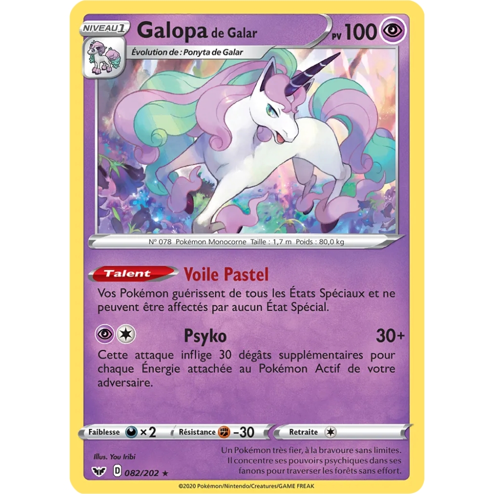 Galopa de Galar 082/202 : Joyau Rare (Brillante) de l'extension Pokémon Épée et Bouclier