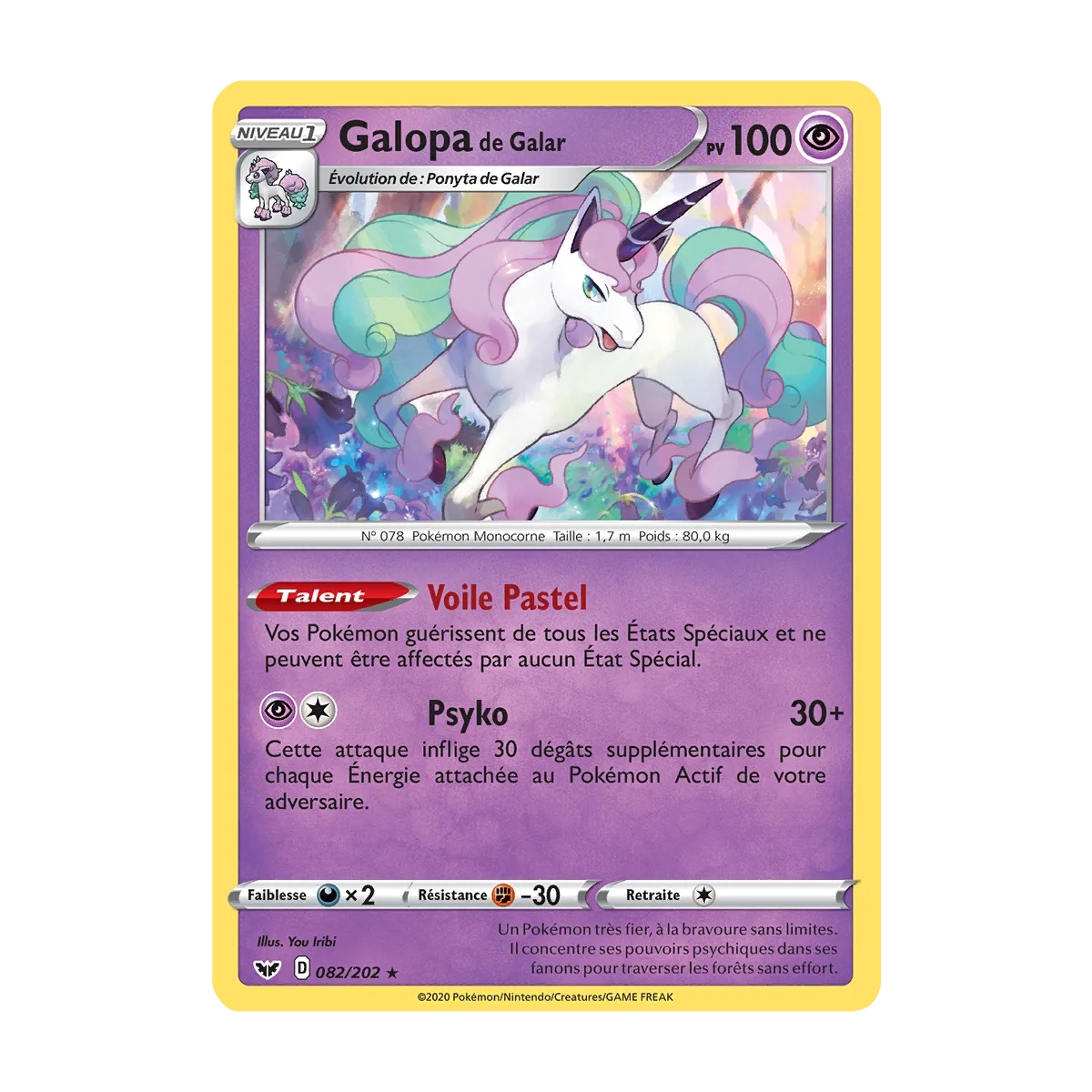 Galopa de Galar 082/202 : Joyau Rare (Brillante) de l'extension Pokémon Épée et Bouclier