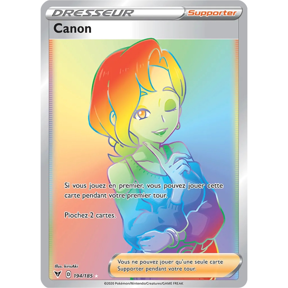 Canon 194/185 : Joyau Arc-en-ciel rare de l'extension Pokémon Épée et Bouclier Voltage Éclatant