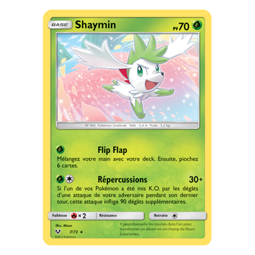 Carte Shaymin  Holographique rare de Pokémon Légendes Brillantes 07/73