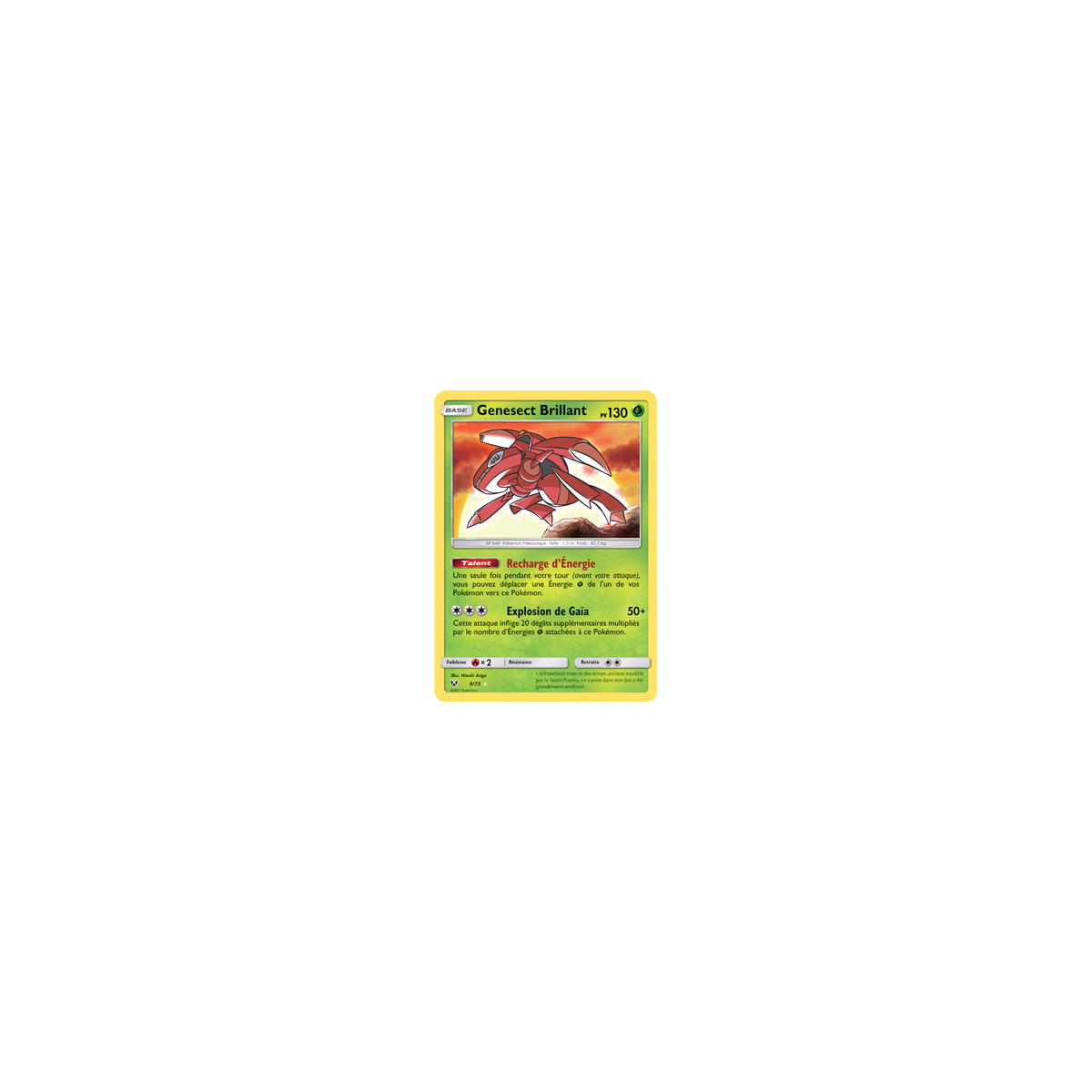 Genesect Brillant 09/73 : Joyau Brillant rare de l'extension Pokémon Légendes Brillantes